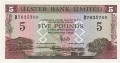 Ulster Bank Ltd 5 Pounds,  1.12.1989